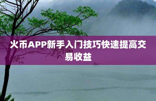 火币APP新手入门技巧快速提高交易收益