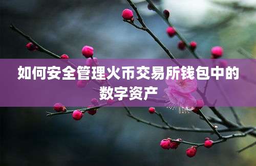 如何安全管理火币交易所钱包中的数字资产