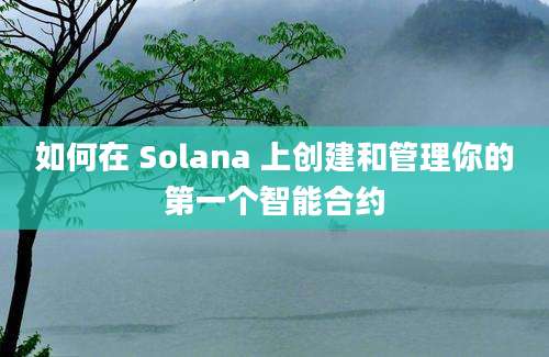 如何在 Solana 上创建和管理你的第一个智能合约