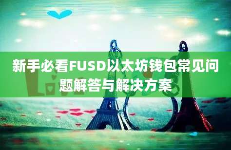 新手必看FUSD以太坊钱包常见问题解答与解决方案